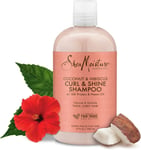 Shea Moisture Coconut & Hibiscus Curl & Shine Shampoo For Thick Curly Hair Care