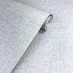 Arthouse Linen Texture Light Grey Plain Wallpaper 676006 Textured Woven New