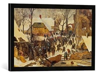 Kunst für Alle 'Image encadrée de Pieter Brueghel l'Ancien L'adoration des Rois dans la Neige Impression d'art dans Le Cadre de Haute qualité Photos Fait Main, 60 x 40 cm, Noir Mat