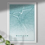 Map of Warsaw Print - Map Wall Art | Travel Poster | Poland Print Only A4
