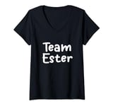 Womens Team Ester Girls Name Custom Daughter Mom Granddaughter V-Neck T-Shirt
