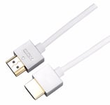 Short White 0.5m HDMI Cable Flexible Lead, Slim HDMI Plugs Wall Mounted TV