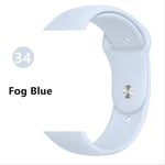 SQWK Strap For Apple Watch Band Silicone Pulseira Bracelet Watchband Apple Watch Iwatch Series 5 4 3 2 38mm or 40mm ML Fog Blue