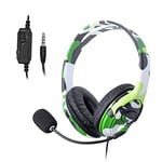 Adjustable PC /PS4 Game Gaming Headphones Soft Memory Earmuff and Noise-canceling Wired Headset For PS4 Game With Microphones Cyan camouflage