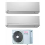 Toshiba - dual split inverter air conditioner series seiya 7+13 with ras-2m18u2avg-e r-32 wi-fi optional 7000+13000 - new