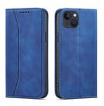 Magnet Fancy Fodral för iPhone 13 täckkort plånbok kortställ blå