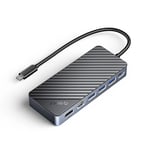 Orico USB-C Hub med M.2 Drive Slot/3x USB-A/1x USB-C/1x HDMI/1x RJ45 - Svart