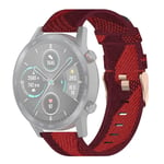 Beilaishi 22mm Stripe Weave Nylon Wrist Strap Watch Band for Huawei GT / GT2 46mm, Honor Magic Watch 2 46mm / Magic (Grey) replacement watchbands (Color : Red)
