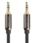 Audio Cable (7.6M/25FT), FosPower 3.5mm Stereo Jack [24K Gold Plated | Step Down Design] Auxiliary Aux Audio Cable Cord Compatible with Headphones, iPods, iPhones, iPads, Home/Car Stereos and More