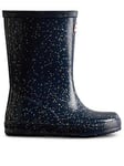 Hunter Kids First Classic Giant Glitter Wellington Boot, Navy, Size 7 Younger