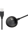 Pro USB 2.0 Hi-Speed extension cable with desktop foot black