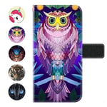 Kingyoe Oppo A91 Case Wallet Premium PU Leather Flip Cover Oppo F15 / Oppo A91 Protector Folio Notebook Design with Cash Card Slots/Magnetic Closure/TPU Bumper Shell,Owl