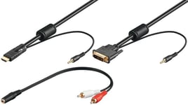 DVI-D til HDMI-kabel med analog lyd 2 m