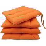 Nytt set med 4 stolsdynor för trädgården, 40x40 cm, orange