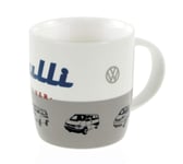 BRISA VW Collection - Volkswagen Hippie Bus T1 Camper Van Coffee Mug, Tea Cup for Kitchen, Garage, Office - Camping Equipment/Gift-Idea/Souvenir (Design: Front/Green/White)