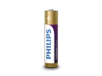 Philips Lithium Ultra Batteri FR03LB4A/10, Laddningsbart batteri, AAA, Litium, 1,5 V, 4 styck, 15 År