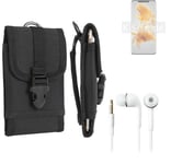 Holster for Huawei Mate 50 Pro + EARPHONES belt bag pouch sleeve case Outdoor Pr