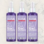 3 x L'Oreal Elvive ALL for BLONDE 10 in 1 Bleach Rescue Spray 150ml