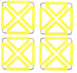 Silicone Trivet Mats Set of 4, Gonove Square Premium Kitchen Heat Resistant Mat, Non Slip Hot Pot Holder Pads, Flexible, Durable Table Dish Mats (Yellow, 13× 13 cm)
