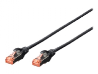 DIGITUS Professional - Patch-kabel - RJ-45 (hane) till RJ-45 (hane) - 25 cm - SFTP, PiMF - CAT 6e - IEEE 802.3 - startad, halogenfri, hakfri, tvinnad - svart (paket om 10)