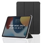 Hama Étui de Protection à Rabat pour Apple iPad Mini 2021 avec Fonction Support et Dos Transparent et Fermeture magnétique Noir