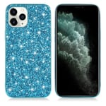 Glitter iPhone 12 Mini skal - Blå Blå