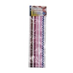 Craft Sensations Self Adhesive Deco Ribbon, 5 Designs x 50cm, Brown, Purple & Pink Polka, Pink Road
