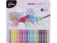 Kidea Pastel Crayons Triangular In Metal Box 24 Colors
