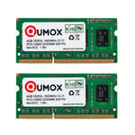 QUMOX 8Go (2x 4Go) 1600MHz DDR3 DDR3L PC3-12800 / PC-12800 (204 broches ) SODIMM mémoire pour ordinateur portable 1.35v
