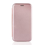 SPAK Nokia 5.4 Case, Ultra Slim Carbon Fiber Pattern Flip Cover PC Hard Case for Nokia 5.4 (Pink)