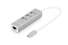 Digitus USB Type-C™ 3-Port Hub + Fast Ethernet LAN Adapter