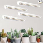 4 st T5 växtlampa, fullspektrum 42 cm LED växtlampor, växtlampa med reflektor/seriekoppling