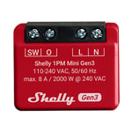 Shelly Plus 1PM Mini (Gen3) Smart Relä - Röd