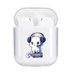 Idocolors Cute Cat Case compatible with Airpod Clear Soft TPU, [ LED Visible ] [ Supports Wireless Charging ] Protective Cover for Airpods 1st and 2nd Gen