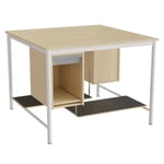 Sybord 134, 1200x1200 mm, höjd 900 mm, björklaminat, vitt stativ