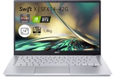 PC portable Acer Swift X SFX14-42G-R2BR 14" FHD AMD Ryzen 7 5825U RAM 16 Go DDR4 512 Go SSD GeForce RTX 3050