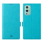 Foluu Case for OnePlus 9 5G Case, Flip Folio Wallet Cover Slim Premium PU Leather Case ID Credit Card Slots Stand Kickstand Magnetic Closure TPU Bumper Cover for OnePlus 9 5G (Blue)