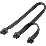 goobay 59714 Power Supply Cable 8 Pin Female to Dual 6+2 Male for PCIe/Power Cable for Connecting Dual 6 Pin and 8 Pin Graphics Cards/PCI Express Graphics Cards/Black/1x 23cm 1x 63cm