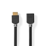 Nedis High Speed ​​HDMI ™ Kaapeli Ethernet | HDMI™ liitin | HDMI naaras | 8K@60Hz | eARC | 48 Gbps | 1.00 m | Pyöreä | PVC | Antrasiitti | Laatikko