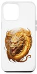 Coque pour iPhone 14 Pro Max Dragon doré