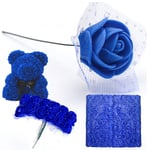 144Pcs Royal Blue Artificial Flower Roses,2cm Mini Foam Roses for Crafts Flowers for Valentine's day Party Decorative Wedding Bouquets Artificial Flower Garland Home Display Small Artificial Flowers