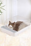 Semi-Enclosed Cat Litter Box Easy Cleaning Indoor
