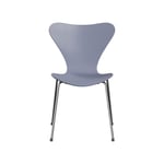 Fritz Hansen Sjuan 3107 stol lavender blue, färgad ask, kromat stålstativ