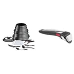 Tefal Ingenio Daily Chef ON 20 pieceNon-Stick Pan Set, 22&24&26&28 cm Frying Pans, 16&18&20 cm Sauce & Ingenio Premium Handle, Stainless Steel, Stackable, Removable, 100 Percent Safe, 10 Year Guara