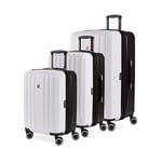 SwissGear 8028 Hardside Expandable Spinner Luggage, Black/White, Checked-Medium 24-Inch, 8028 Hardside Expandable Spinner Luggage