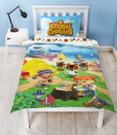 Animal Crossing Single Duvet Cover Reversible Bedding Set Nintendo Switch Game