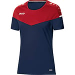 JAKO Champ 2.0 T-Shirt Women's T-Shirt - Navy/Chili Red, 36