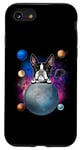 Coque pour iPhone SE (2020) / 7 / 8 Boston Terrier On The Moon Galaxy Funny Dog In Space Puppy