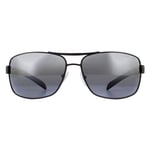 Prada Sport Sunglasses 54IS 1AB2F2 Black Rubber Grey Silver Gradient Mirror
