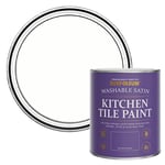 Rust-Oleum White water resistant Kitchen Tile Paint in Satin Finish - Chalk White 750ml